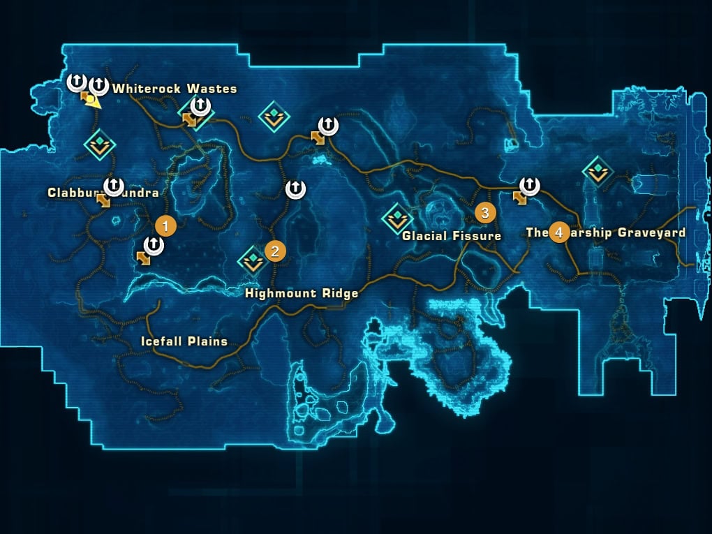 Hoth Map with all Jawa markers