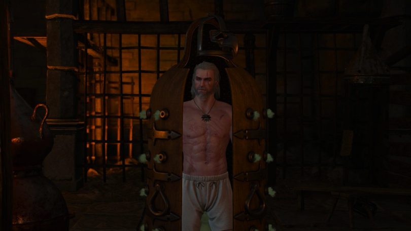Geralt enters the mutations enhancement process