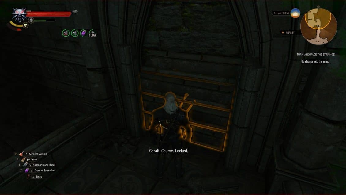The locked entrance