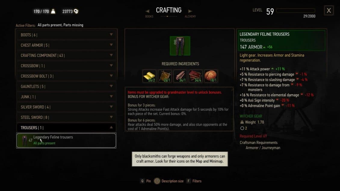 WITCHER 3 Legendary FELINE Gear Guide (Cat School)