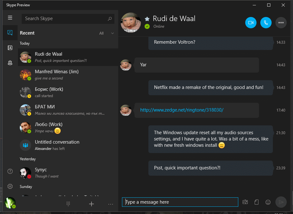 windows 10 anniversary update new skype app design and dark theme ui