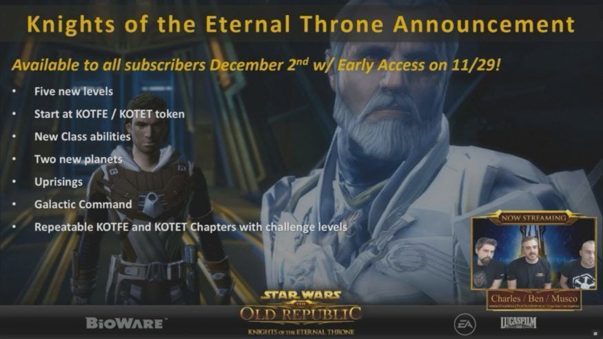 swtor producer live strean 17th october galactic command overview kotet announcement