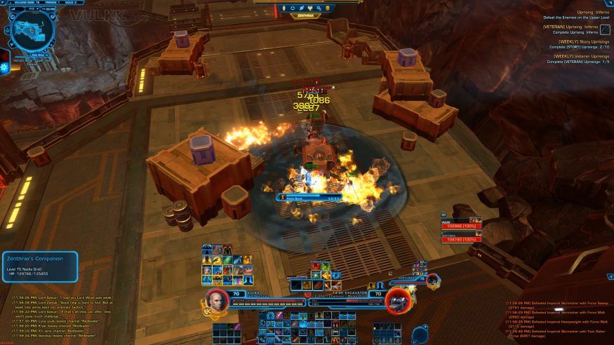 swtor uprising guide - inferno story and veteran mode - t4-9k - flame burst