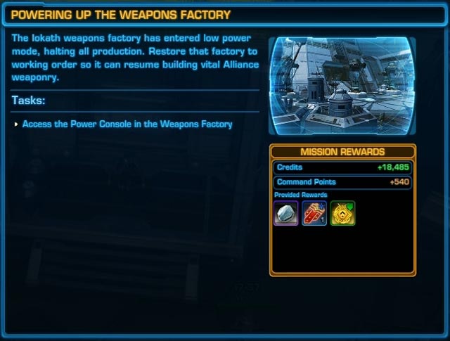 Powering the Weapons Factory Mission