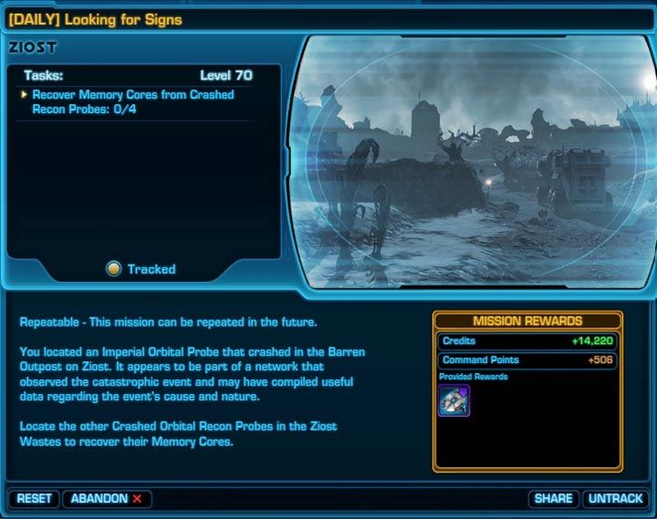 SWTOR Ziost Daily Missions Guide - Looking for Signs Objectives