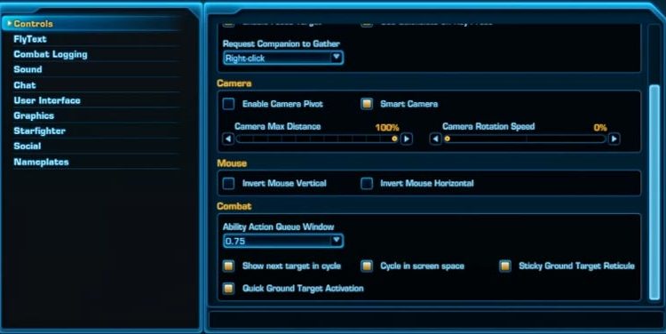 SWTOR Camera Max Distance In-Game Setting