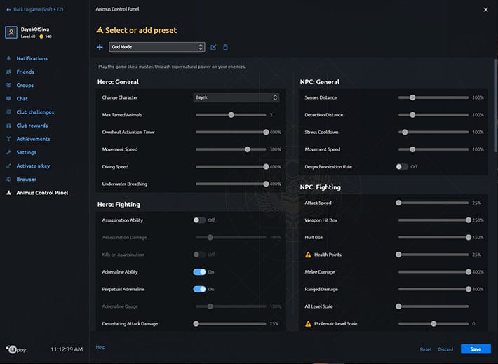Assassin's Creed Origins Animus Control Panel
