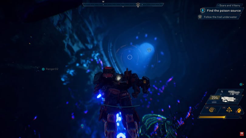 Anthem Gameplay Demo Dissected Frame by Frame - Underwater exploration and UI