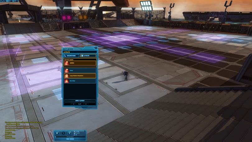 SWTOR Rishi Stronghold Sky Deck Arena Layout - Large and Medium Breakdown