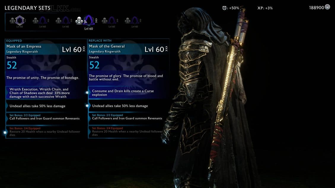 Shadow of War Mask of the General Stats Overview