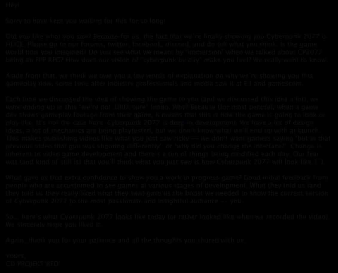 Cyberpunk 2077 Gameplay Video Hidden Message - original
