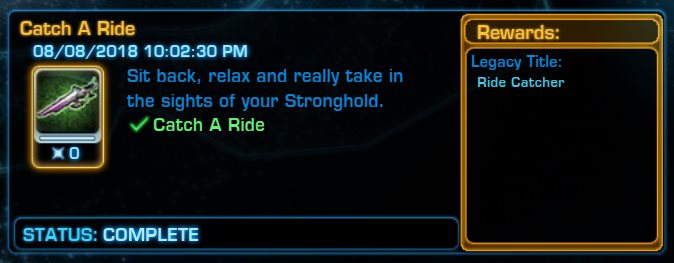 SWTOR Rishi Stronghold Secret Achievement Ride Catcher