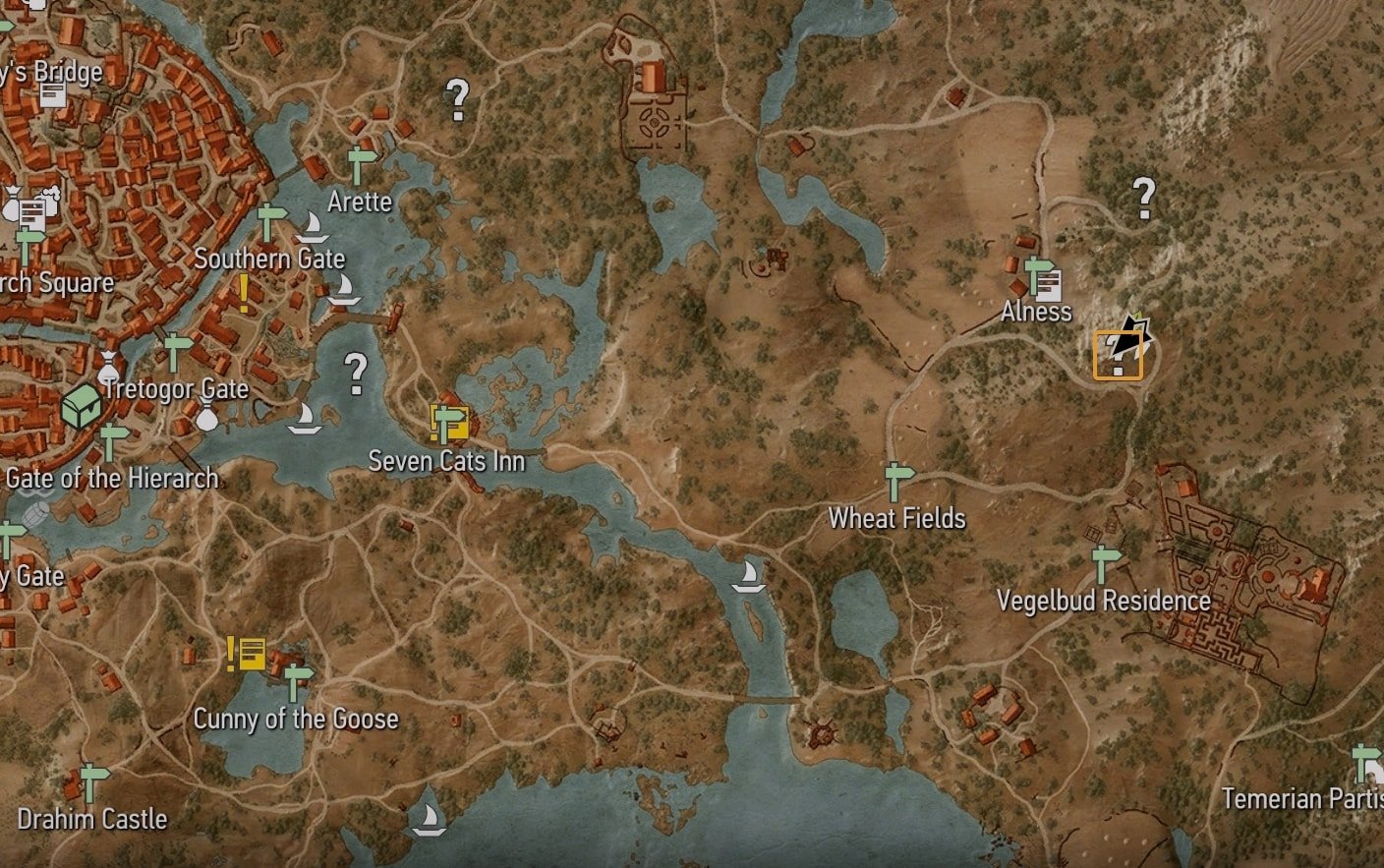 Place of Power east of Novigrad - location map