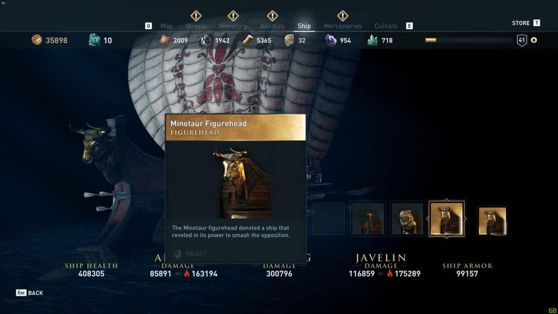 How to Find and Defeat the Assassin's Creed Odyssey Minotaur - the rewards - Minotaur figurehead