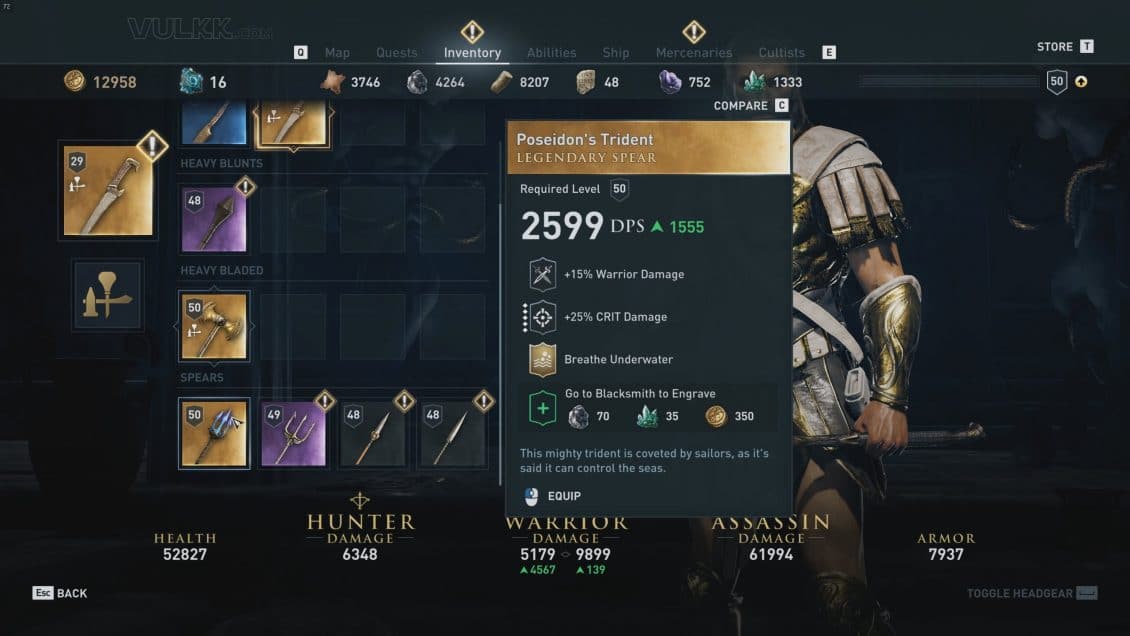Poseidon's Trident Stats and Appearance