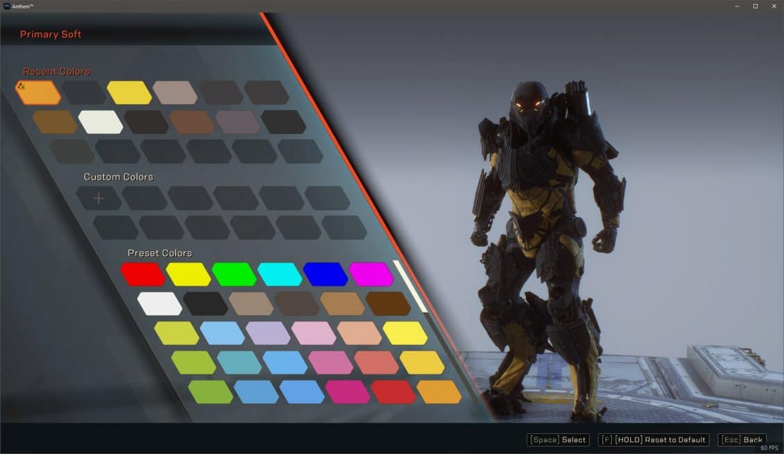 Anthem Appearances Guide - Material Colors