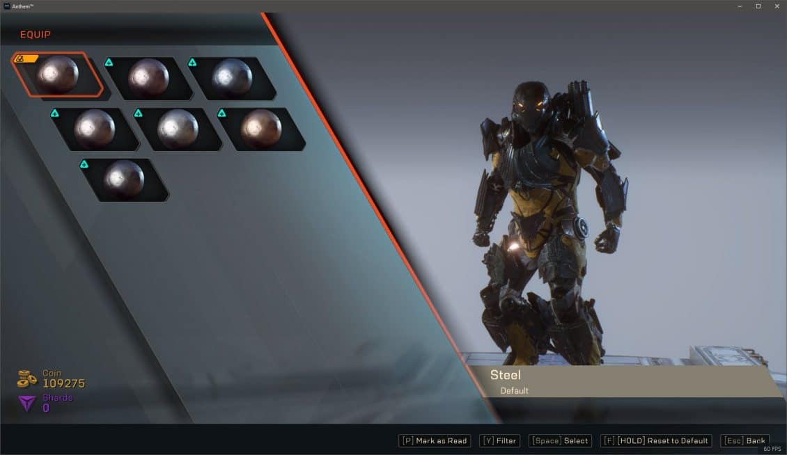 Anthem Appearances Guide - Metal Colors