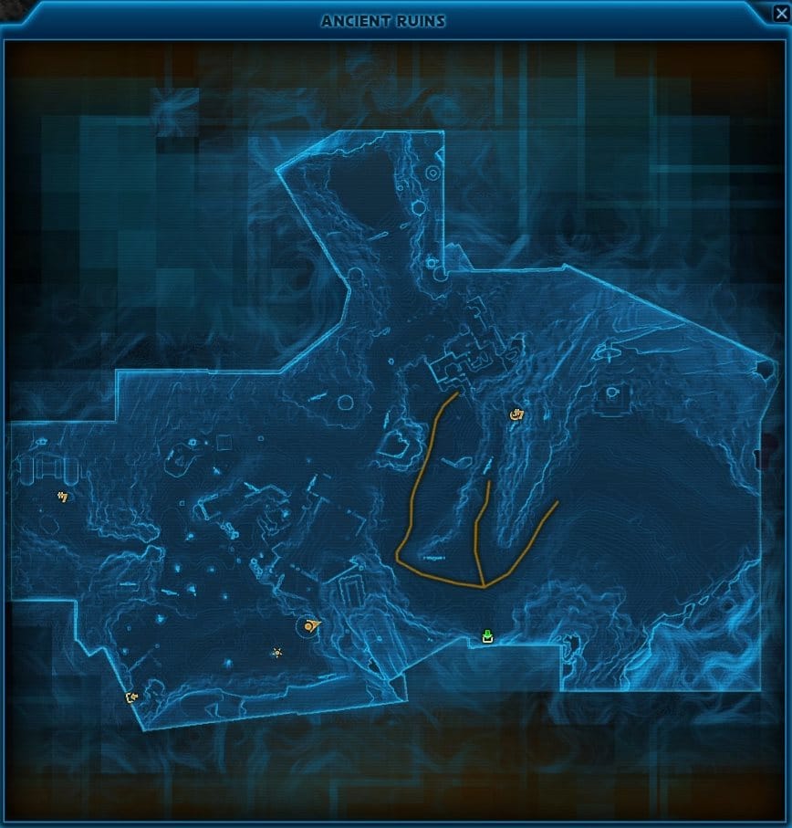 SWTOR Ossus Mastery Datacron Guide - Starting Point