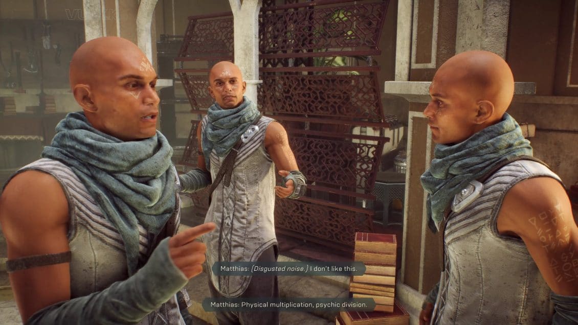 Scene from the Anthem Demo - Matthias has just multiplied himself