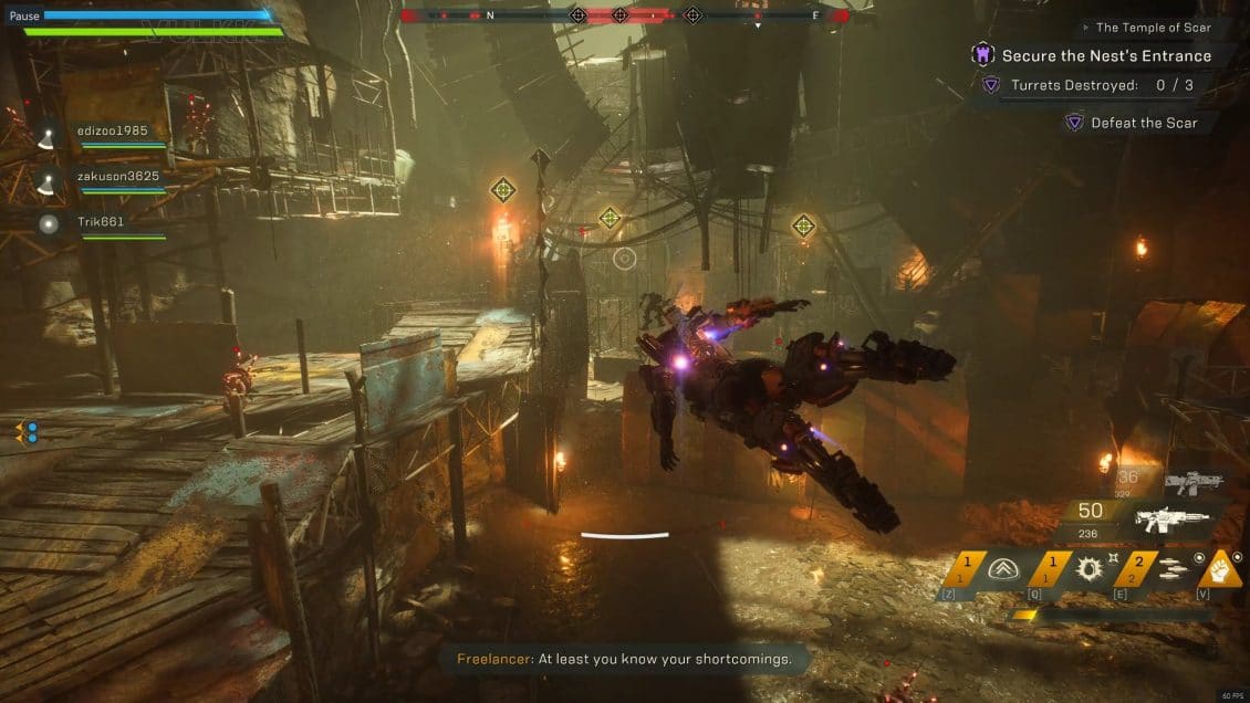 Anthem Temple of Scar Stronghold Guide - First Encounter - Destroying the Turrets
