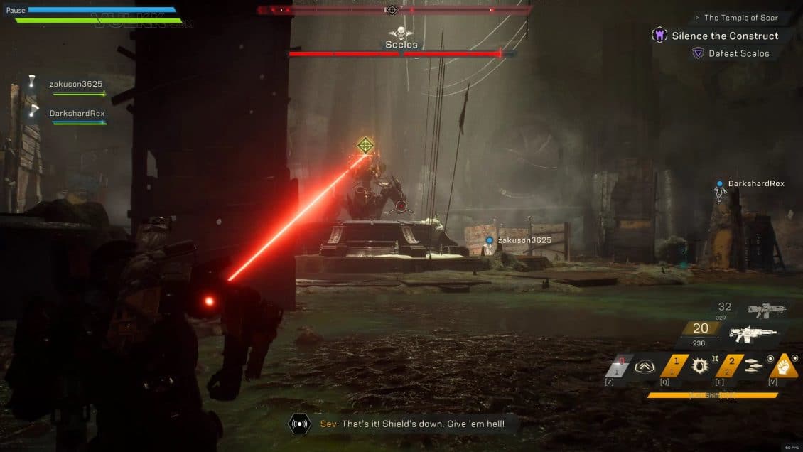 Anthem Temple of Scar Stronghold Guide - Scelos Final Boss Tactics - Cast Beam Attack