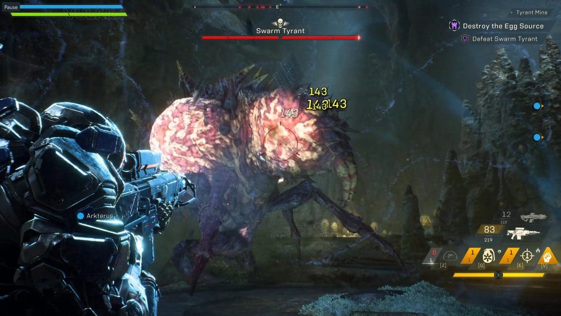 Anthem Tyrant Mine Stronghold Guide - final boss - Swarm Tyrant Weak Spots