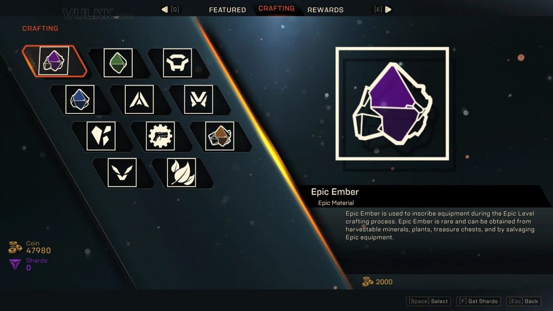 Anthem Vanity Store - Crafting Tab