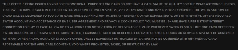 SWTOPR 2019 May 4 Promotion Text