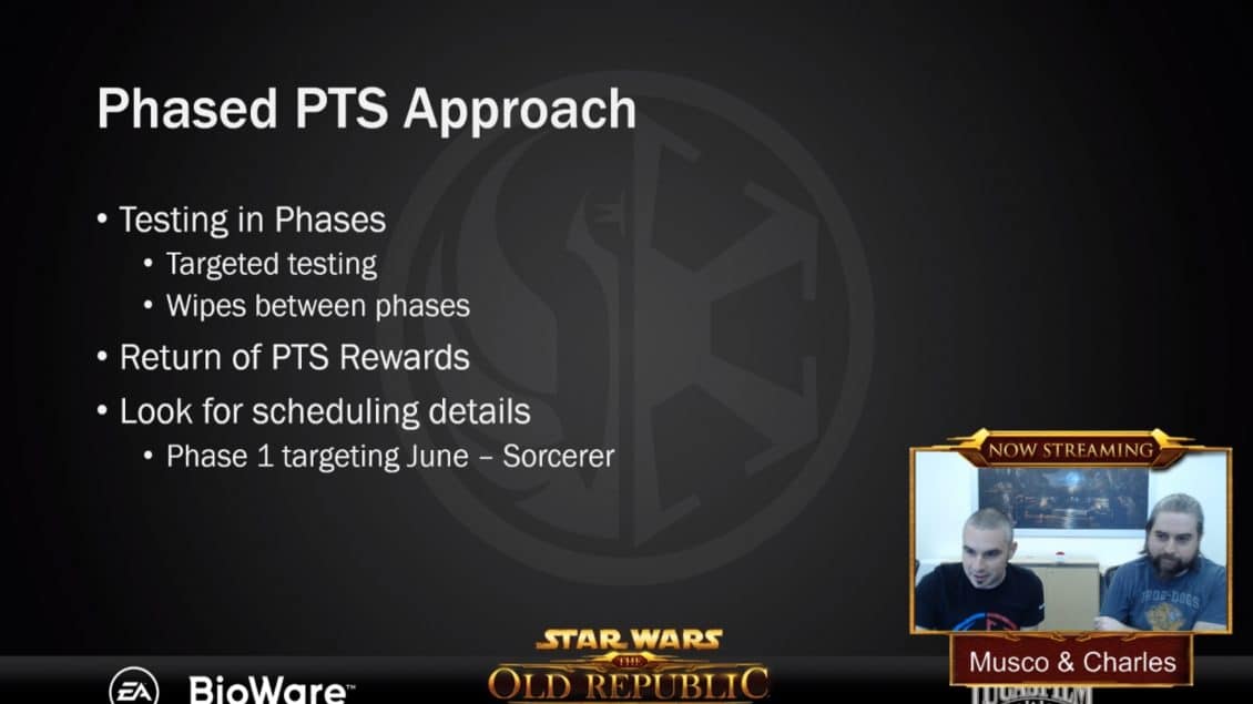 SWTOR 6.0 Onslaught PTS Schedule