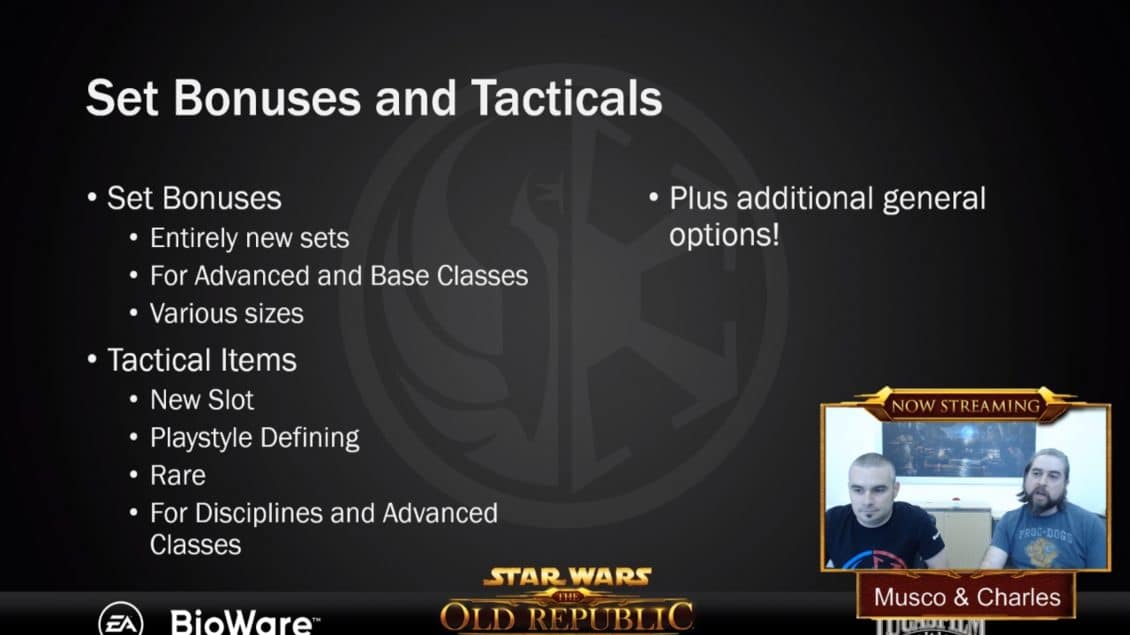 SWTOR 6.0 Spoils of War - New Set Bonuses and Tactical Items
