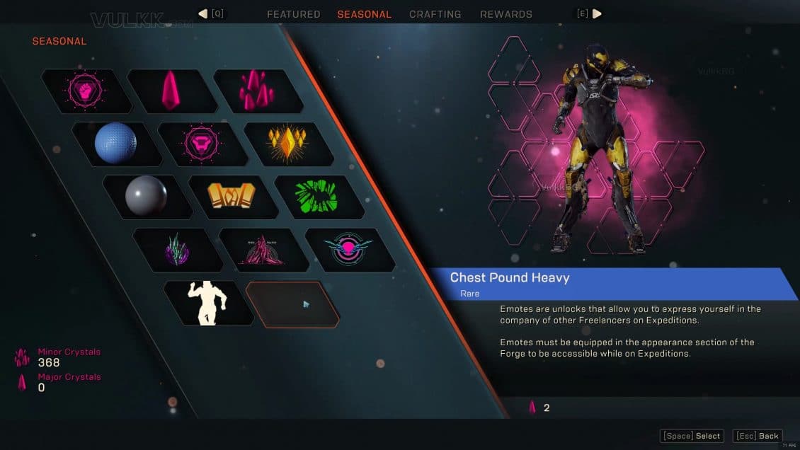 ANTHEM Seasonal Store Cataclysm Build Update from July 17 2019