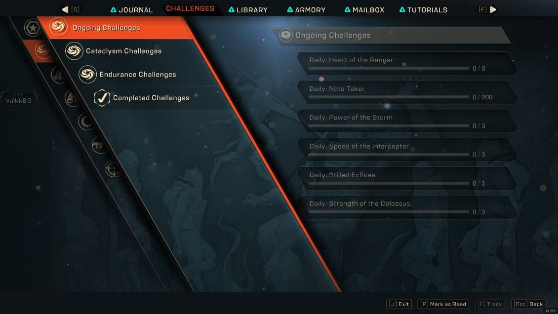 Anthem PTS Cataclysm Challenges