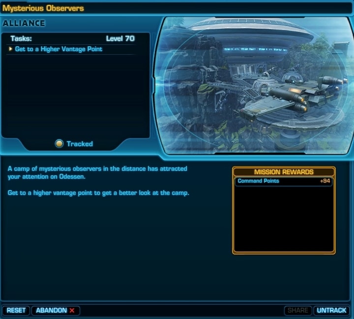 SWTOR Mysterious Observers Mission Objectives