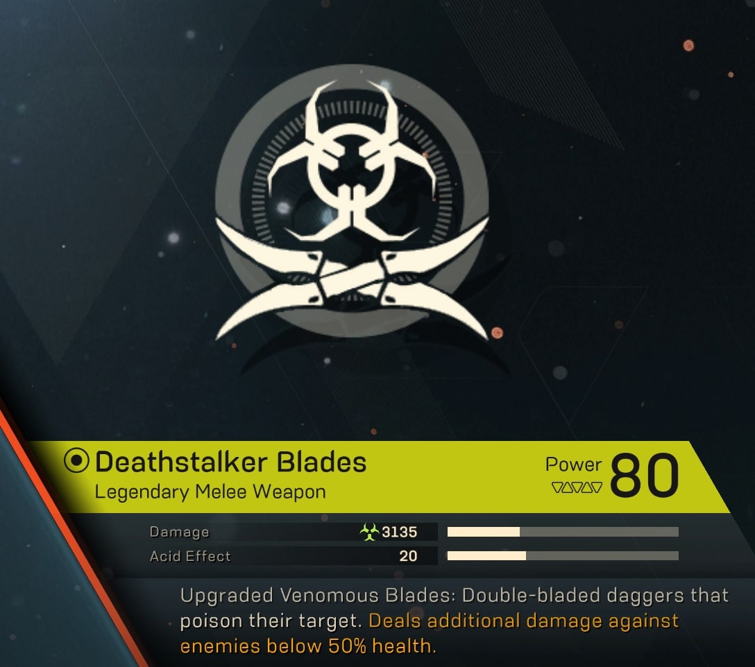 Anthem Cataclysm New Melee Items - Deathstalker Blades