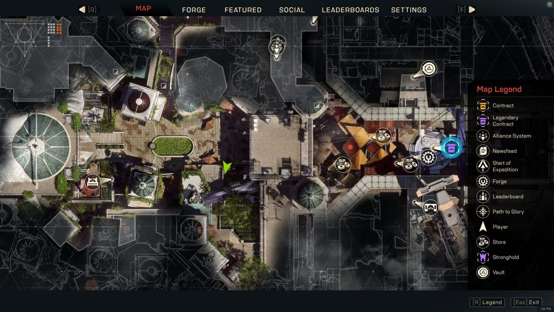 ANTHEM Lost in Darkness Challenge Fort Tarsis Skull Locations - In the Eye Map