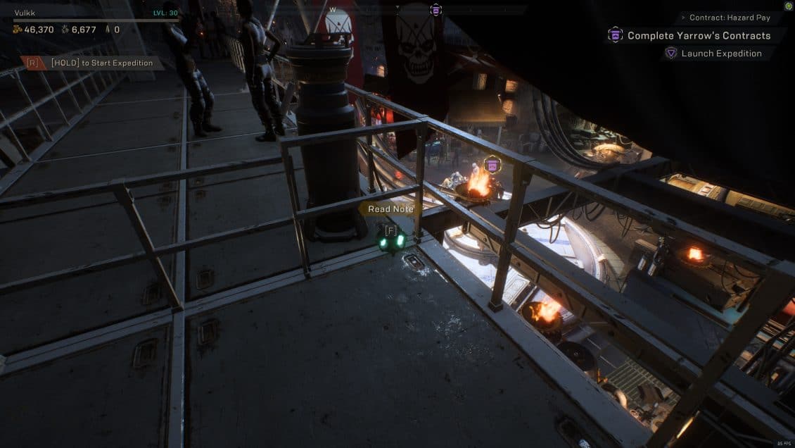 ANTHEM Lost in Darkness Challenge Fort Tarsis Skull Locations - On The Heights