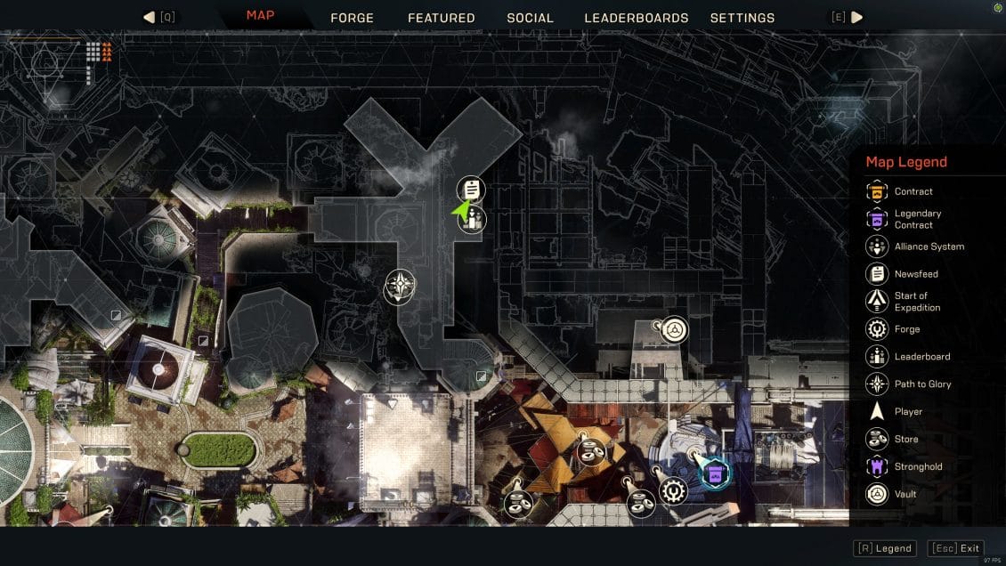 ANTHEM Lost in Darkness Challenge Fort Tarsis Skull Locations - Unsigned Note Map