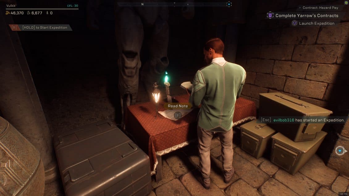 ANTHEM Lost in Darkness Challenge Fort Tarsis Skull Locations - Unsigned Note