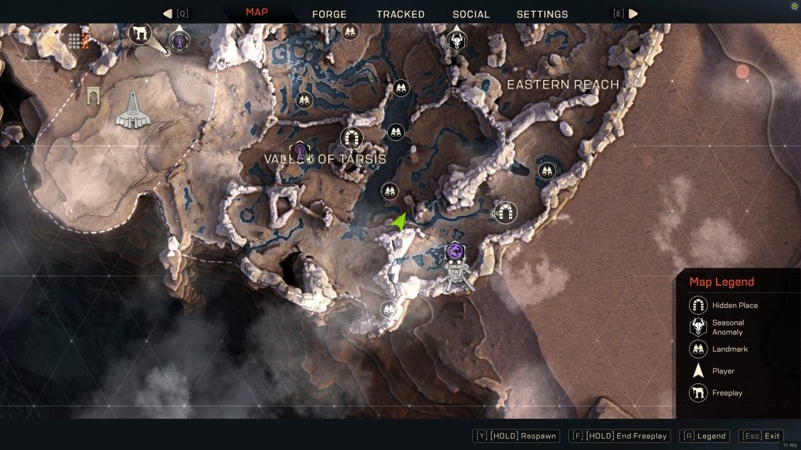 ANTHEM Lost in Darkness Challenge - On the Heights Map