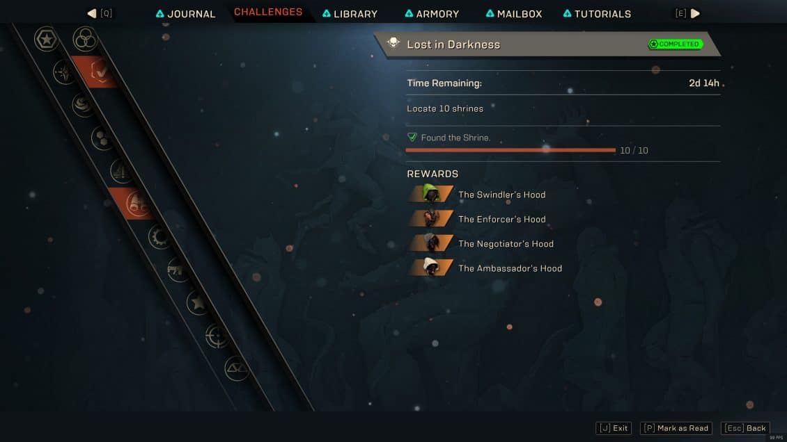 ANTHEM Lost in Darkness Challenge Rewards