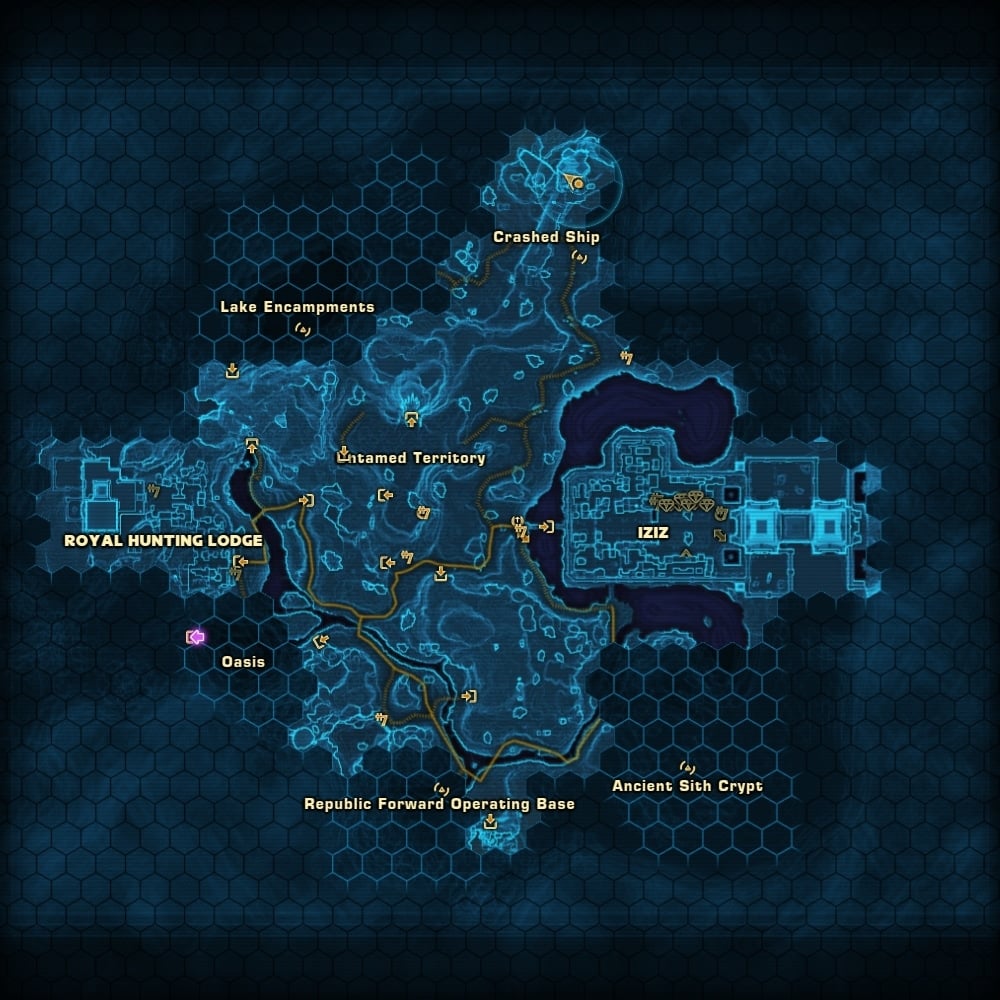 SWTOR Daily Missions Guide - Onderon Collector - Queen Talia's Necklace Map