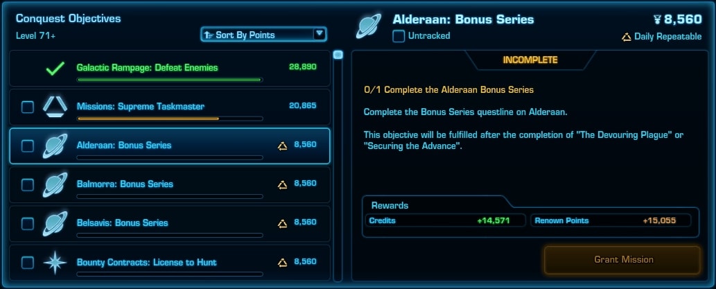 Alderaan Bonus Series Objective