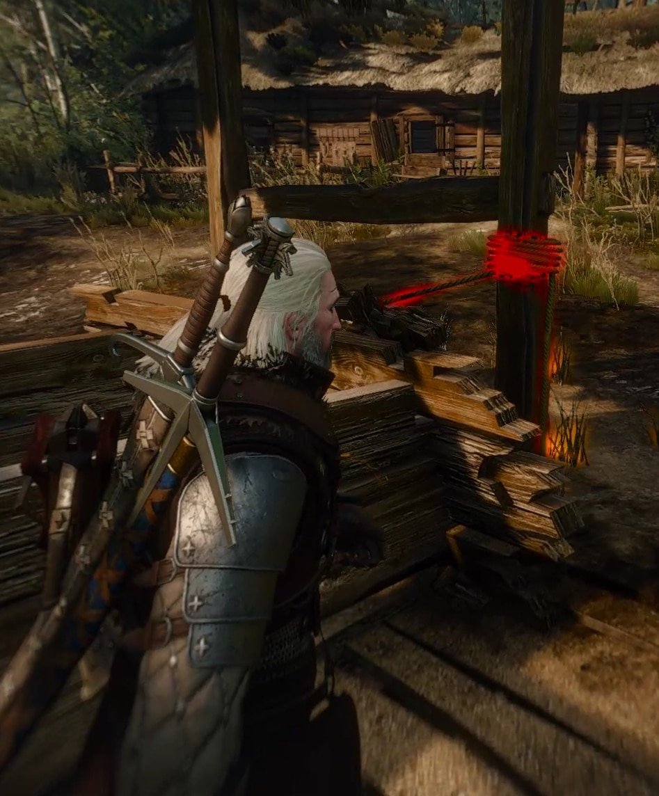 Examine the blood stains on the rope