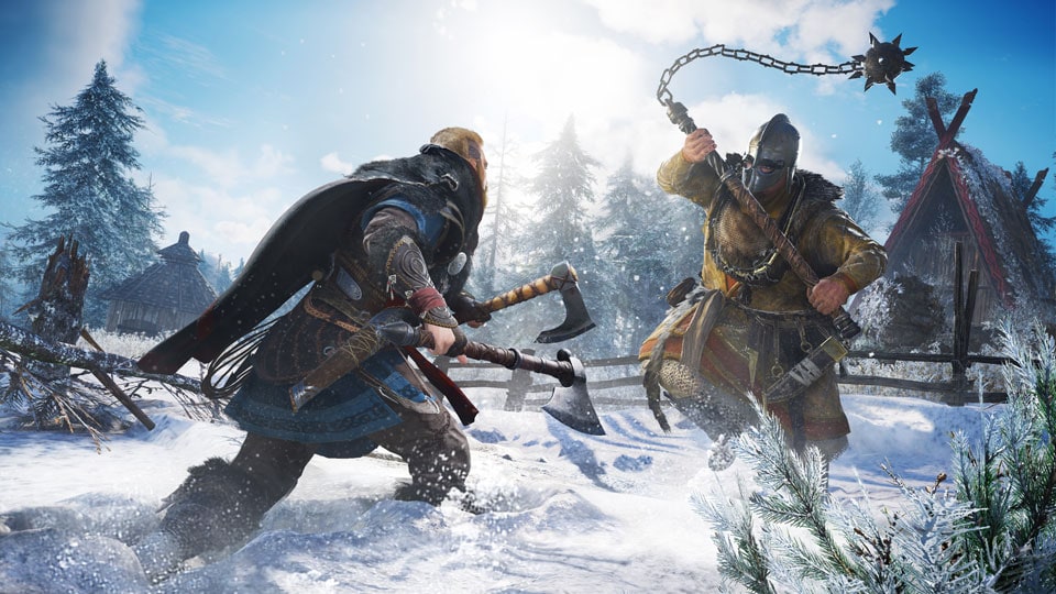 a combat scene from Assassin's Creed Valhalla