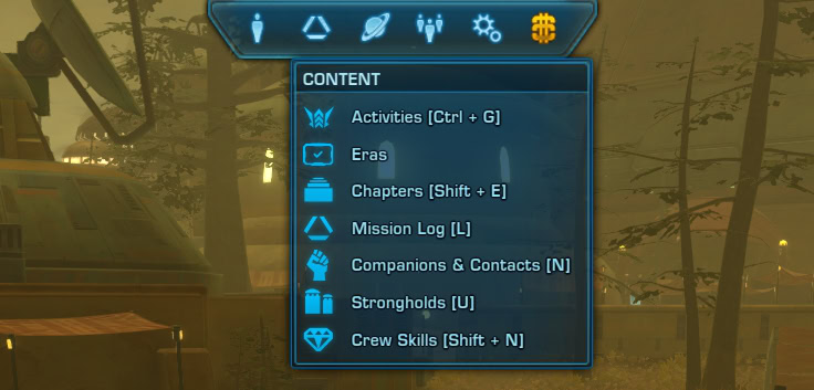 SWTOR Content Menu 7.7