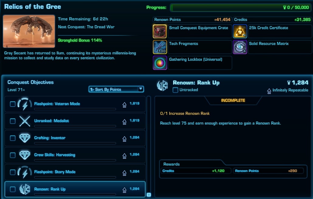 SWTOR Conquest - Relics of the Gree from 6.1.3