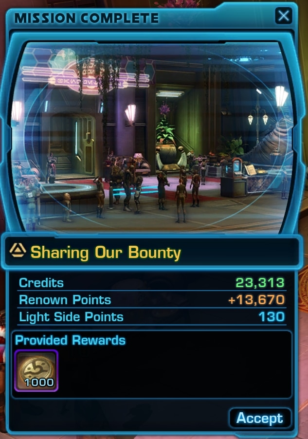 Sharing our Bounty mission rewards