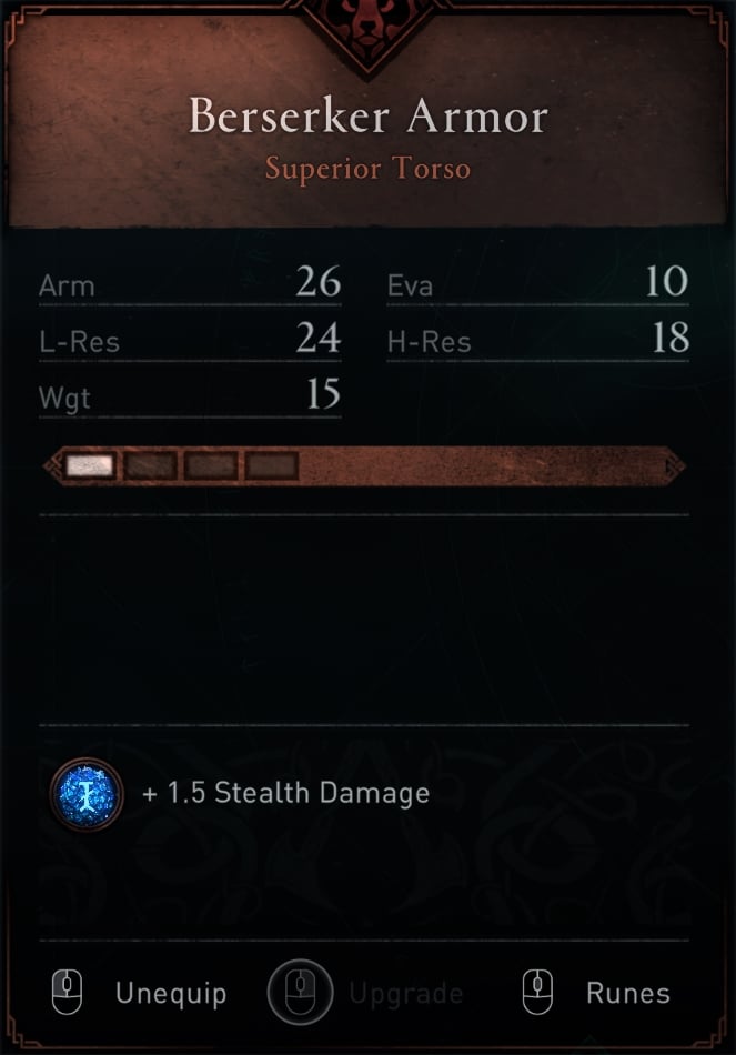 AC Valhalla Armor Set - Berserker Pack - Berserker Armor Stats
