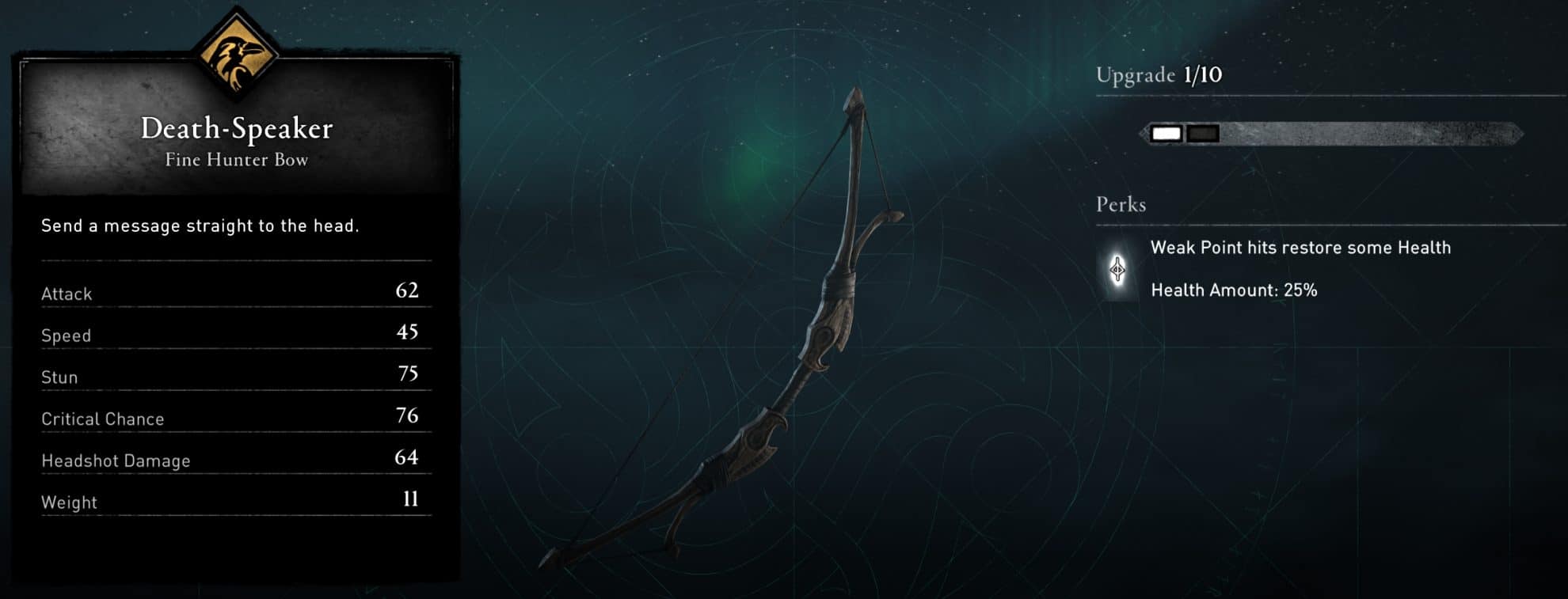 Death-Speaker Bow Stats