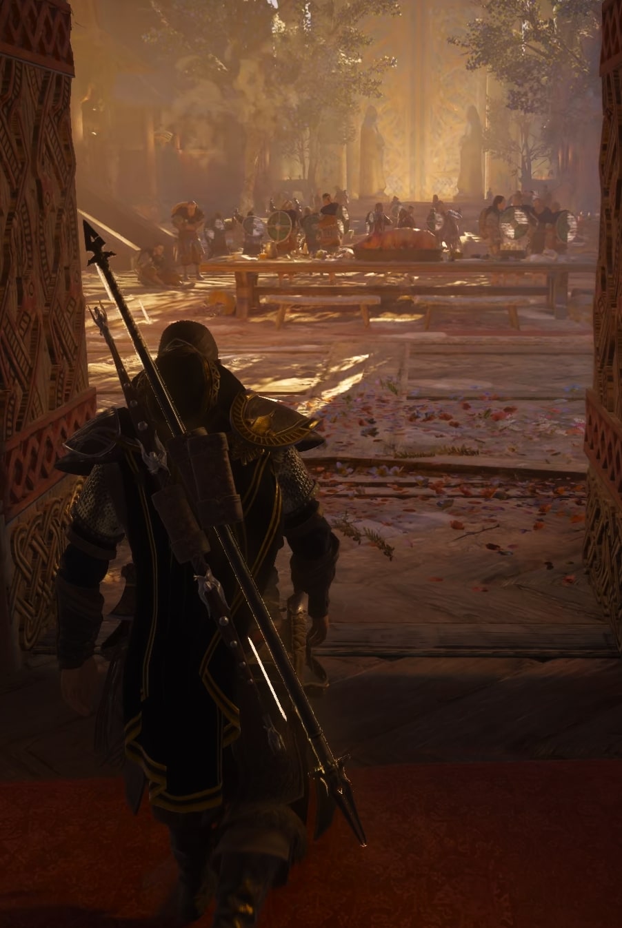 Eivor passing through the gates into Odin's Great Hall